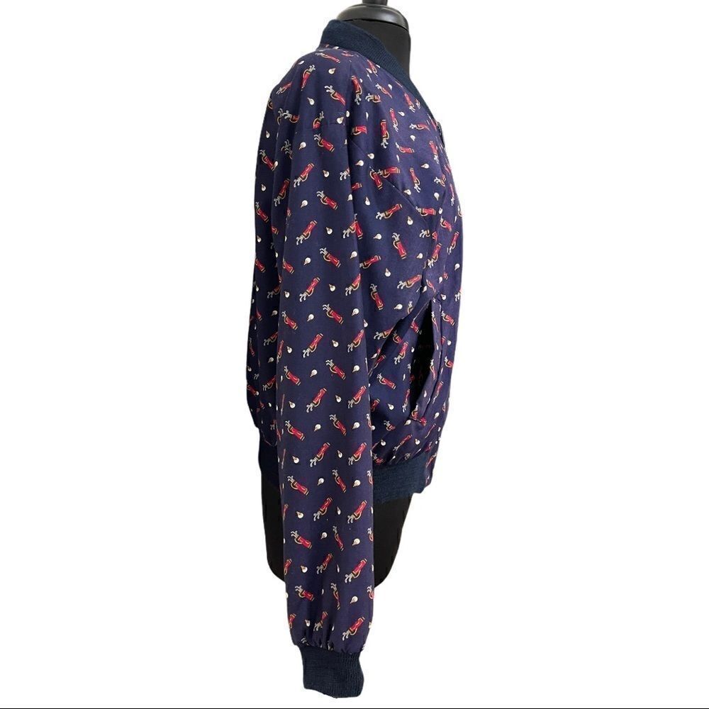 Vintage Vera Bradley Golf Club Print Reversible Bomber Jacket Size S - Picture 4 of 12
